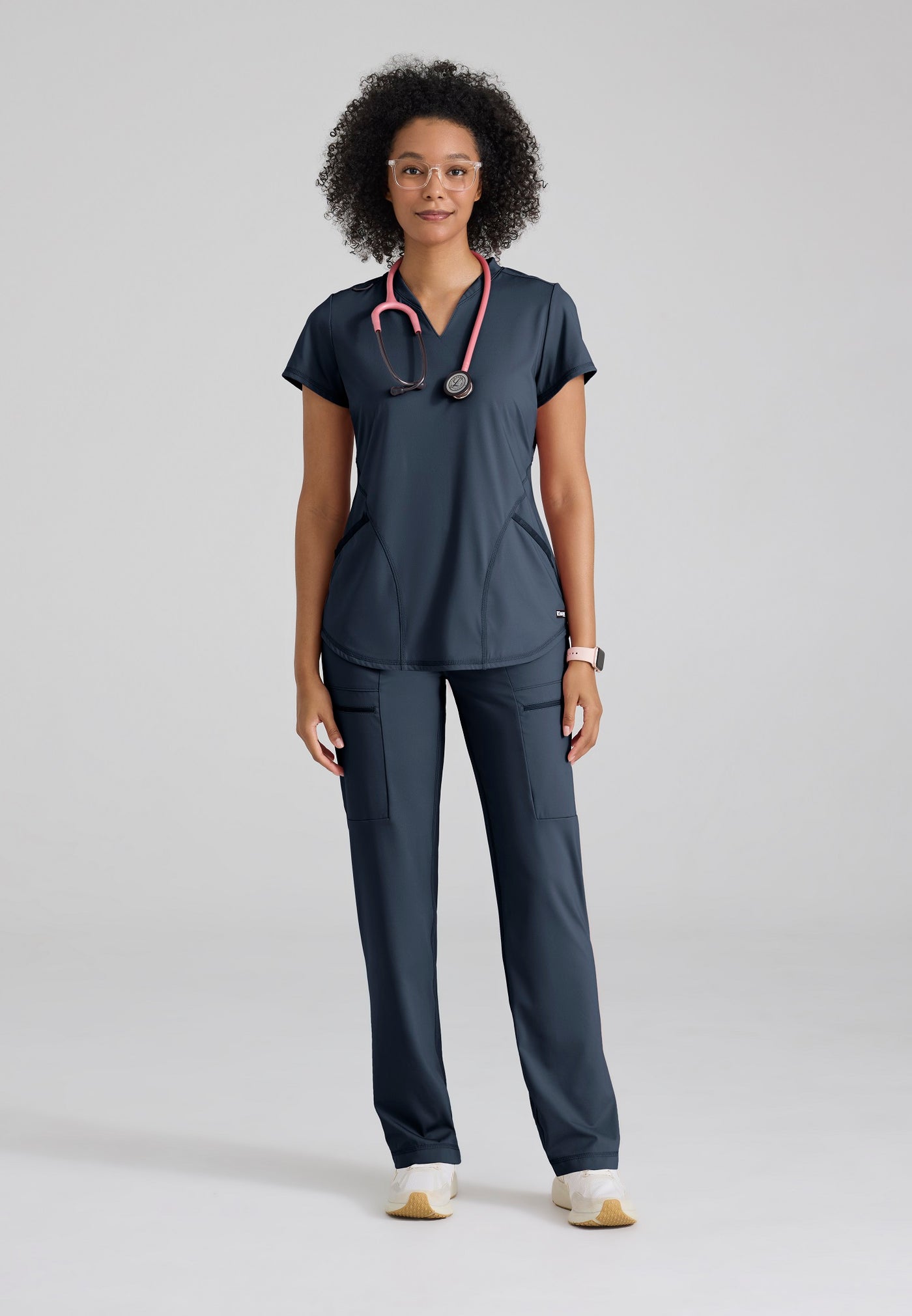 GRST249 Grey's Anatomy Knit Stretch Scrub Define Scrub Top (XXS - 5XL)