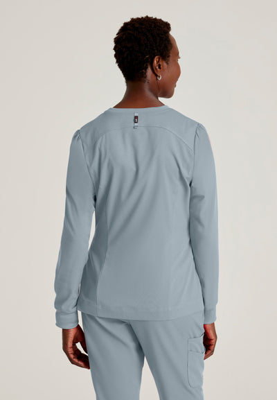 GRSW017 Grey's Anatomy Spandex Stretch Round Neck Zip-Front 5-Pocket Women's Scrub Jacket  (XXS - 3XL)