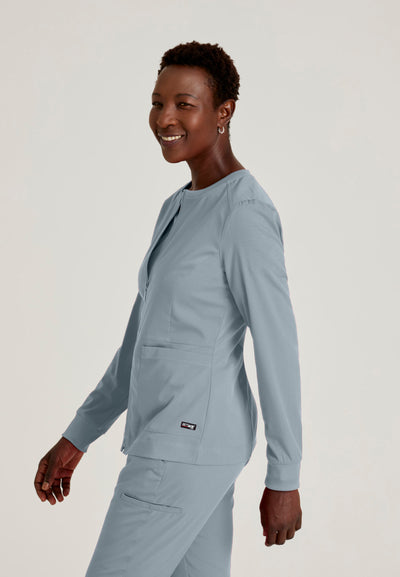 GRSW017 Grey's Anatomy Spandex Stretch Round Neck Zip-Front 5-Pocket Women's Scrub Jacket  (XXS - 3XL)