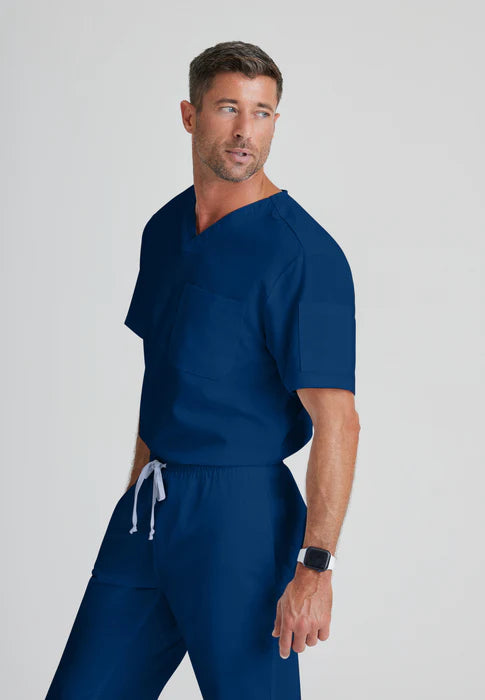 GRT091 Grey's Anatomy Collection Evan 1 Pocket Men's V Neck Men's Scrub Top (XS - 5XL)