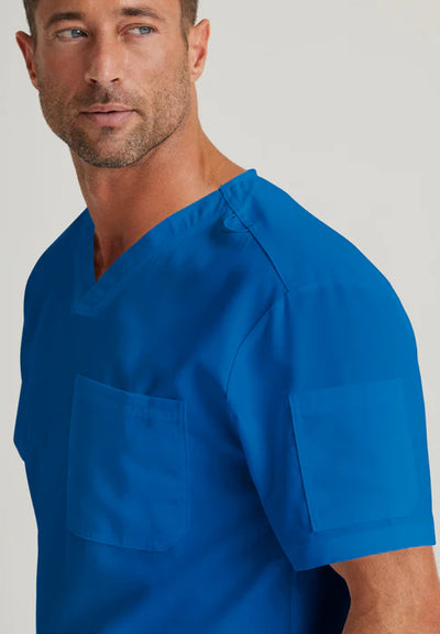 GRT091 Grey's Anatomy Collection Evan 1 Pocket Men's V Neck Men's Scrub Top (XS - 5XL)