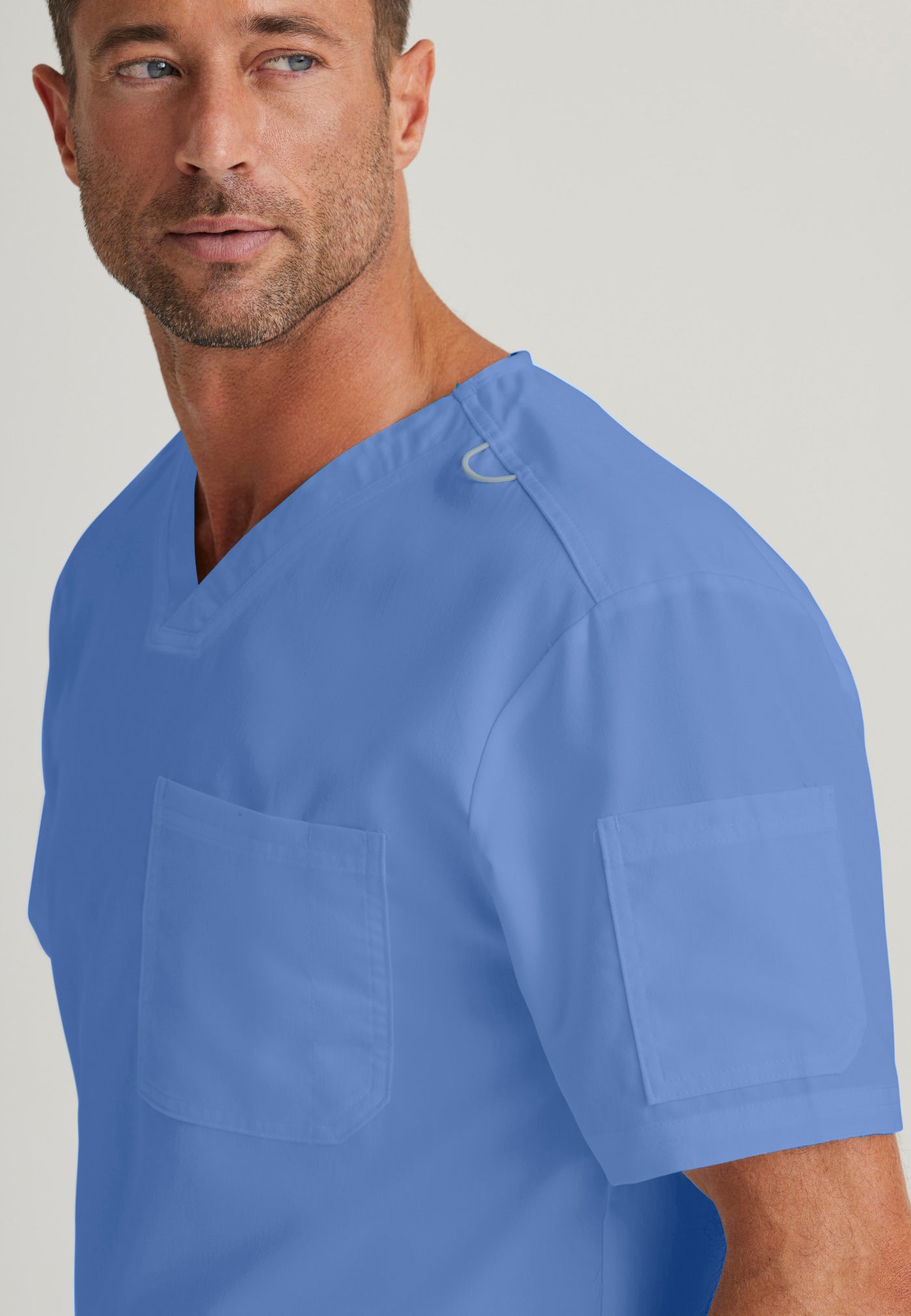 GRT091 Grey's Anatomy Collection Evan 1 Pocket Men's V Neck Men's Scrub Top (XS - 5XL)