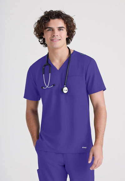 GSST179 Grey's Anatomy Scrub Evolve Journey Tuck-In Men Scrub Top (XS - 5XL)