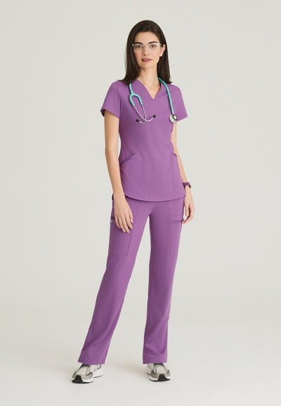 GRST249 Grey's Anatomy Knit Stretch Scrub Define Scrub Top (XXS - 5XL)