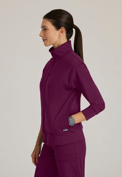 GRSW923 Grey's Anatomy Knit Stretch Scrub Ease Warm Up Jacket (XS - 5XL)