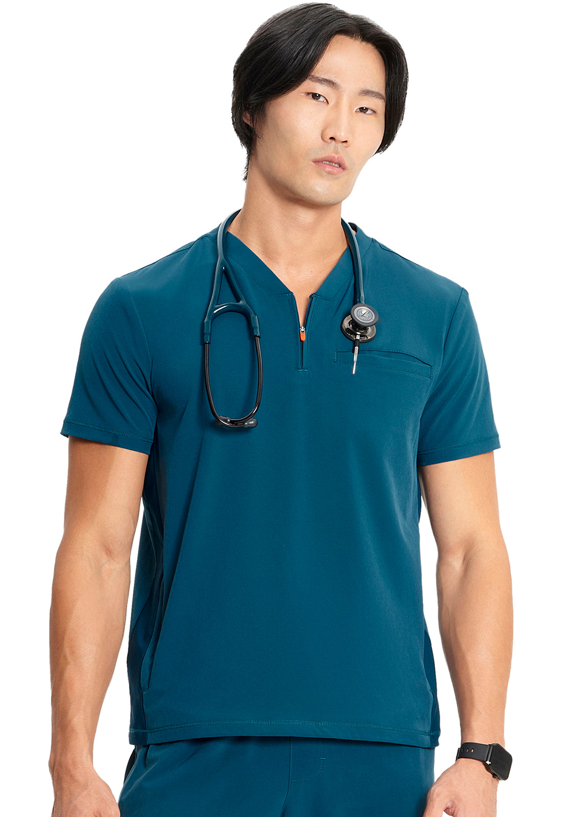 IN702A Cherokee GNR8 Knit Performance Men Partial Zip Scrub Top (XS - 3XL)