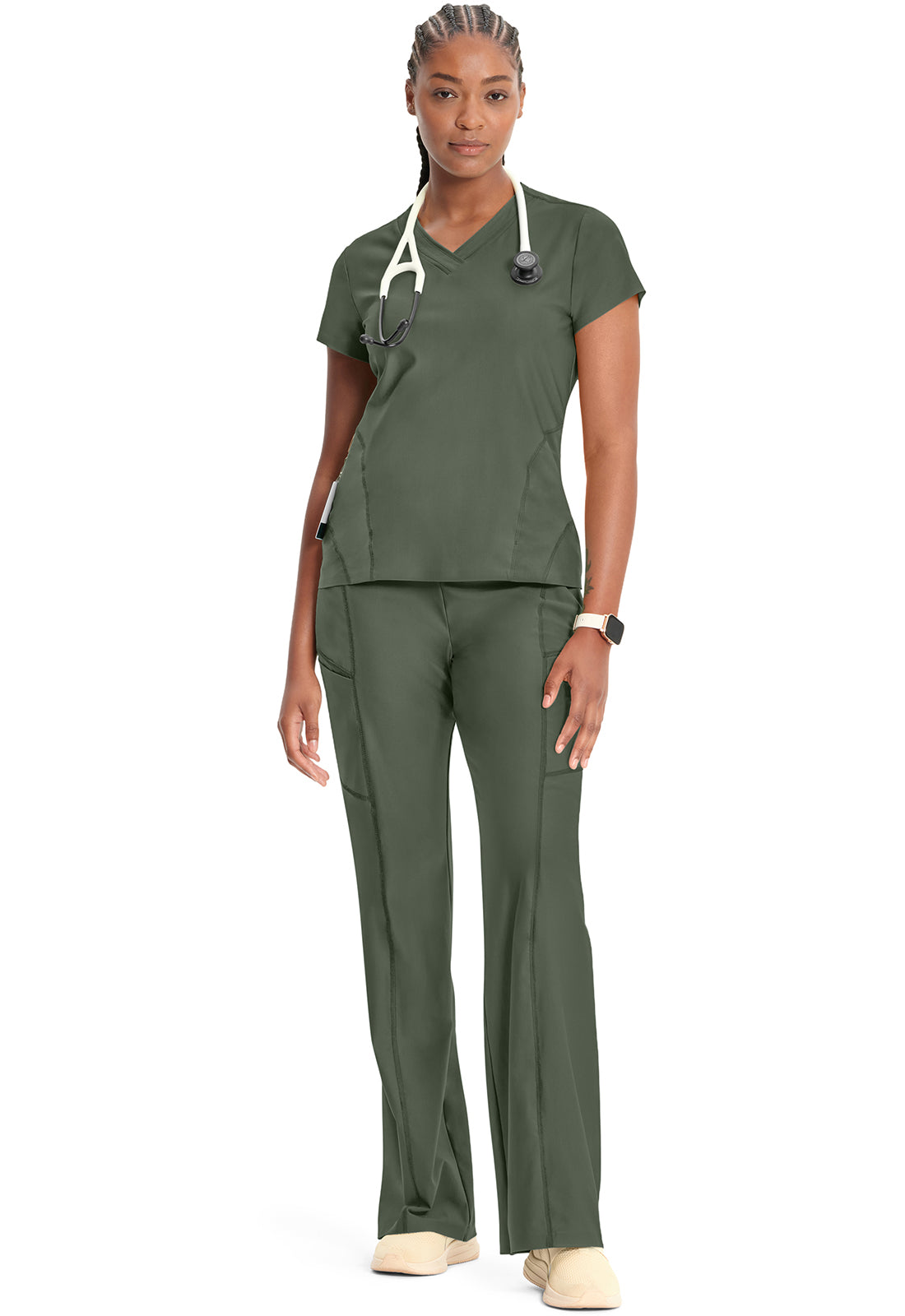 IN706A Cherokee GNR8 Kinetic Knit V-Neck Scrub Top (XXS - 3XL)