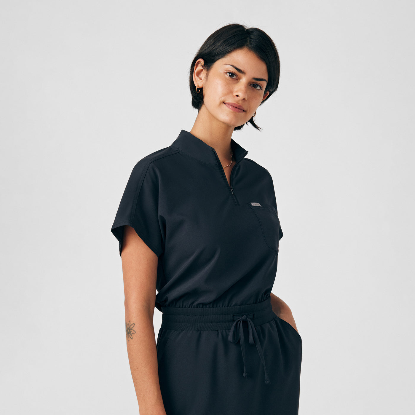 LD607 Landau Forward Scrub Quarter Zip Dress (XS - 3XL)