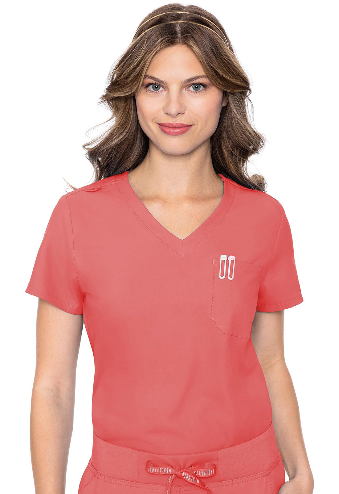 MC2432 Med Couture MC Insight One Pocket Tuck-In Scrubs Top (XS - 5XL)