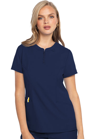 MC609 Med Couture MC Insight Zip Front Henley Scrubs Top (XS - 3XL)