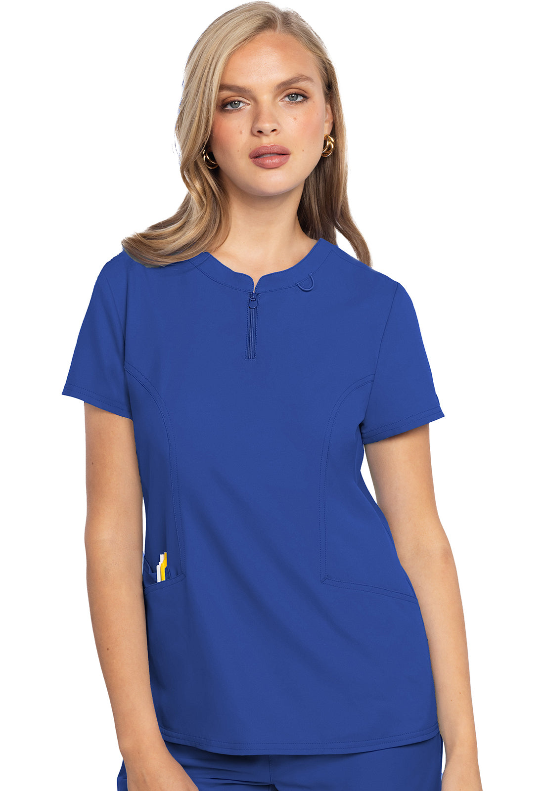 MC609 Med Couture MC Insight Zip Front Henley Scrubs Top (XS - 3XL)