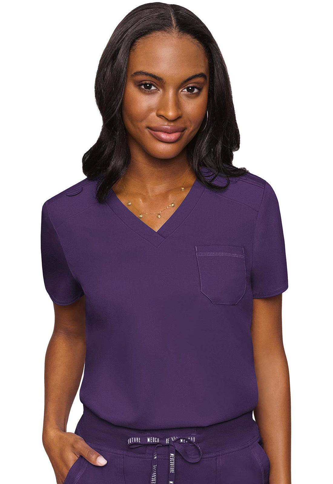 MC7448 Med Couture MC Touch V-Neck Tuck In Scrub Top (XS - 3XL)