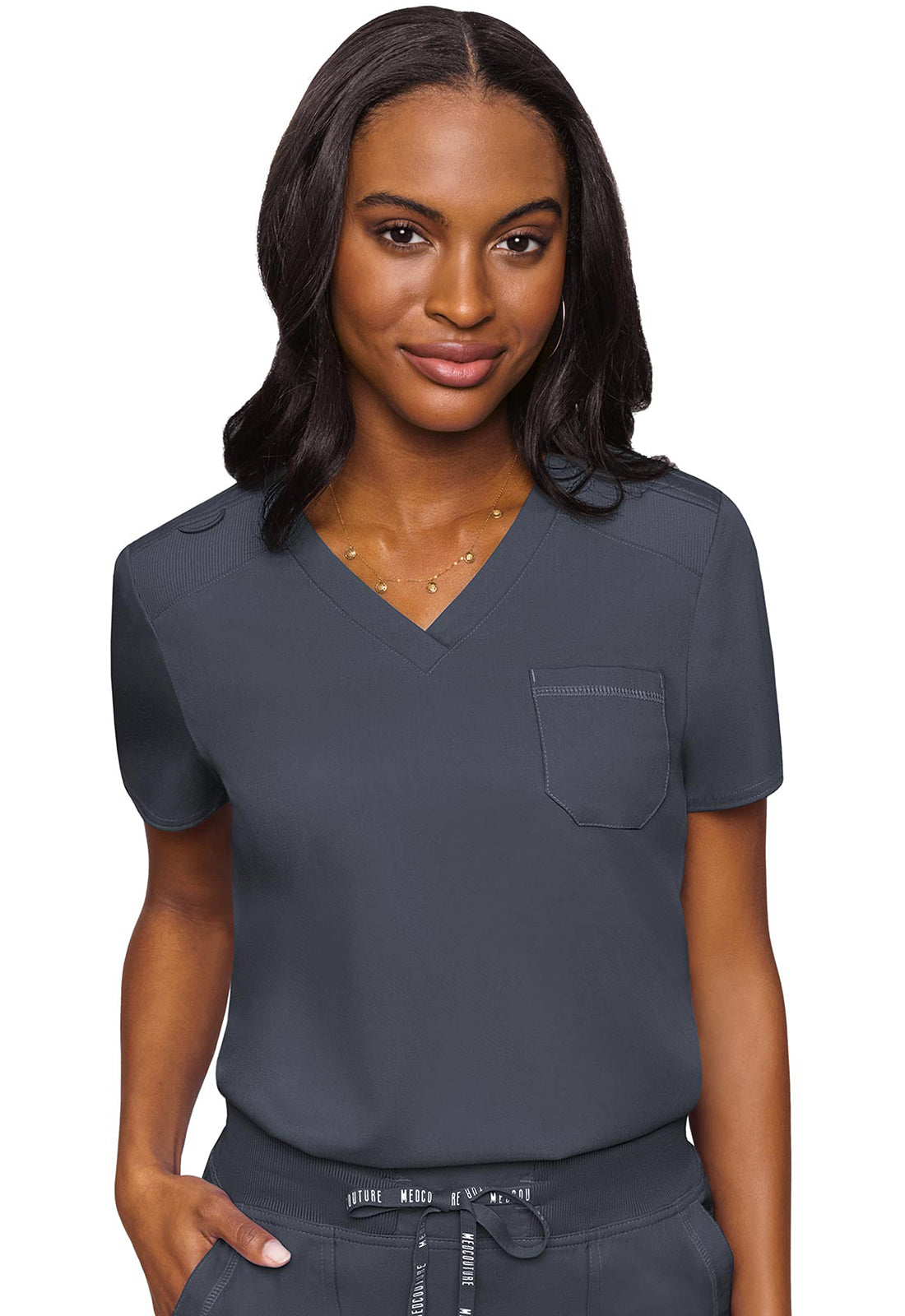 MC7448 Med Couture MC Touch V-Neck Tuck In Scrub Top (XS - 3XL)