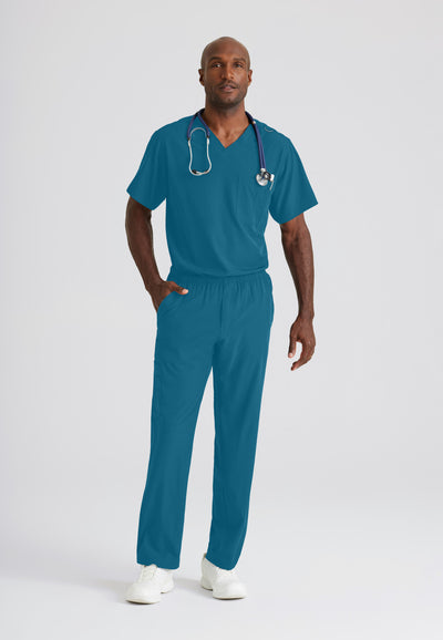 SK0112 Skechers Classic Scrubs Structure 1 Pocket V-Neck Men's Scrub Top (XS - 5XL)