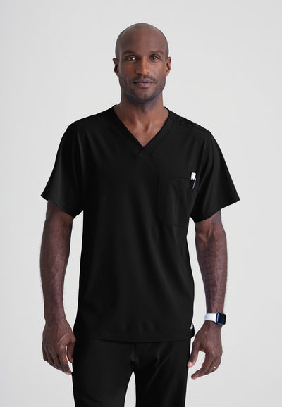 SK0112 Skechers Classic Scrubs Structure 1 Pocket V-Neck Men's Scrub Top (XS - 5XL)