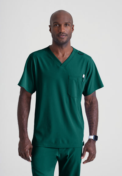 SK0112 Skechers Classic Scrubs Structure 1 Pocket V-Neck Men's Scrub Top (XS - 5XL)