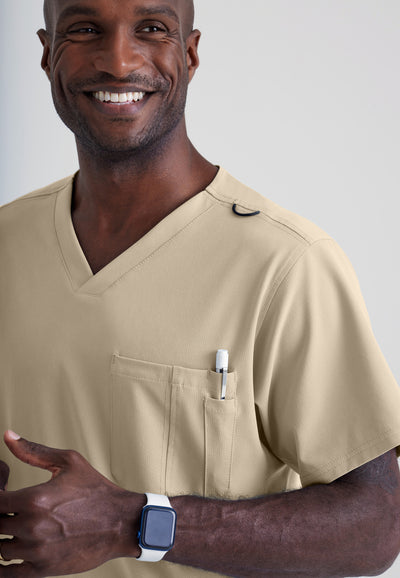 SK0112 Skechers Classic Scrubs Structure 1 Pocket V-Neck Men's Scrub Top (XS - 5XL)