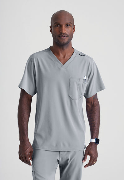 SK0112 Skechers Classic Scrubs Structure 1 Pocket V-Neck Men's Scrub Top (XS - 5XL)