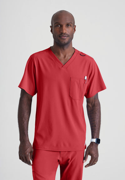 SK0112 Skechers Classic Scrubs Structure 1 Pocket V-Neck Men's Scrub Top (XS - 5XL)