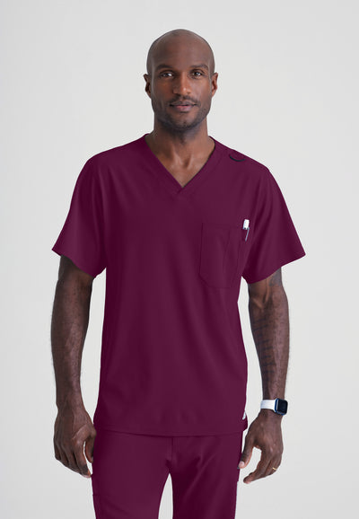 SK0112 Skechers Classic Scrubs Structure 1 Pocket V-Neck Men's Scrub Top (XS - 5XL)