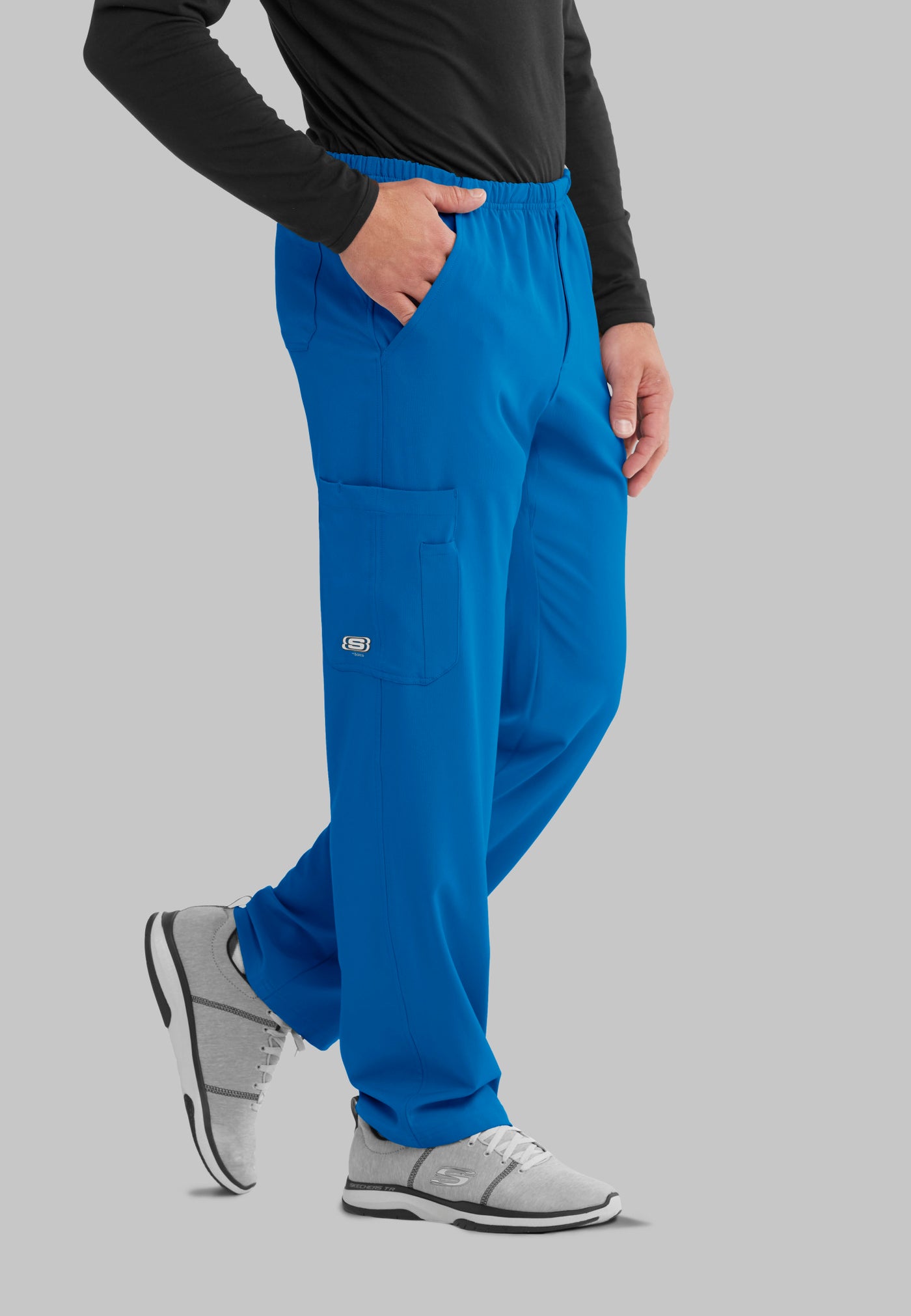 SK0215 Skechers Classic Scrubs Structure 4 Pocket Drawstring Cargo Men's Scrub Pants (XS - 5XL)