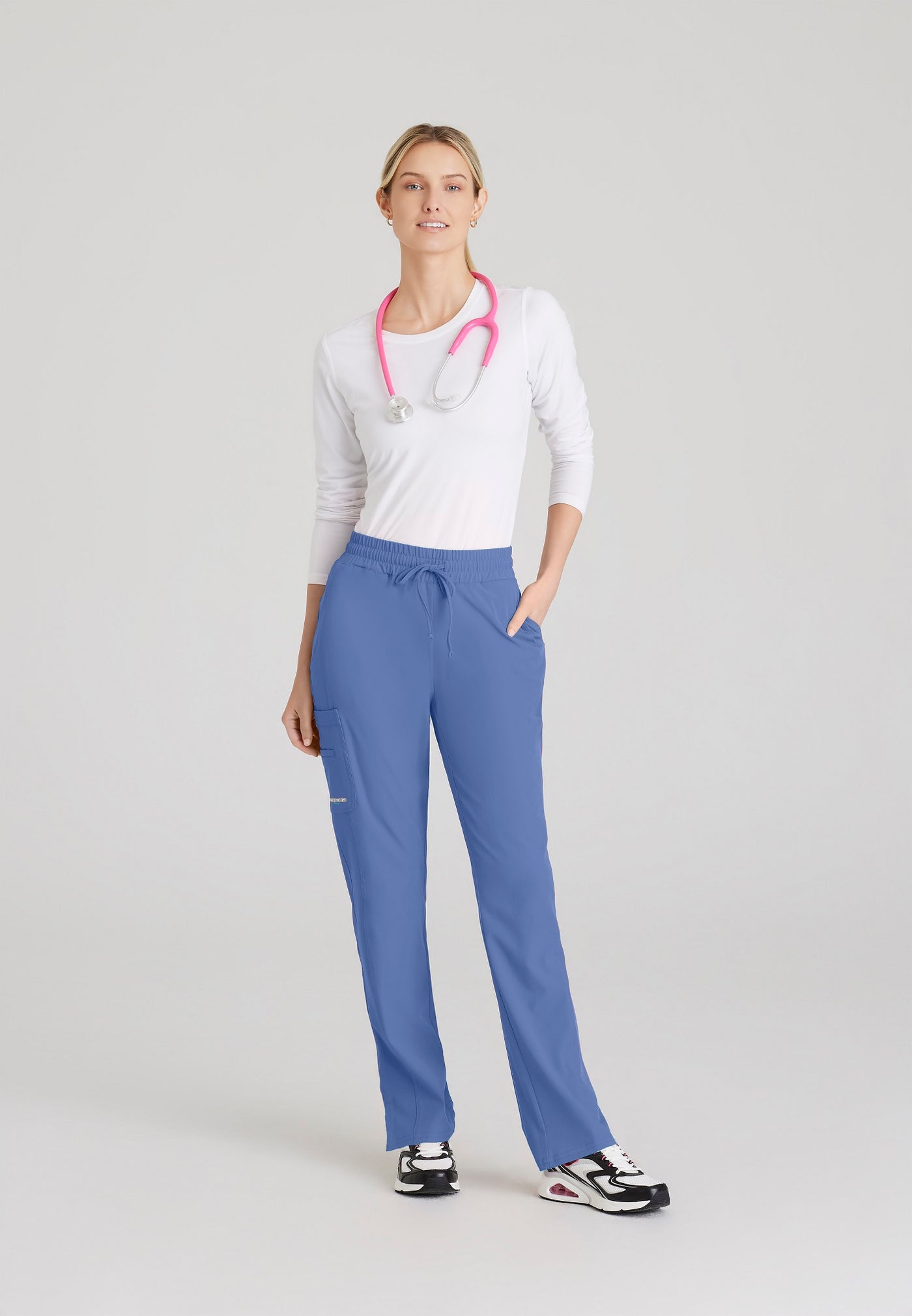 SKP623 Skechers Classic Scrubs Gamma Pants 6 Pocket Elastic Waist Tapered Women's Scrub Pants  (XXS - 5XL)