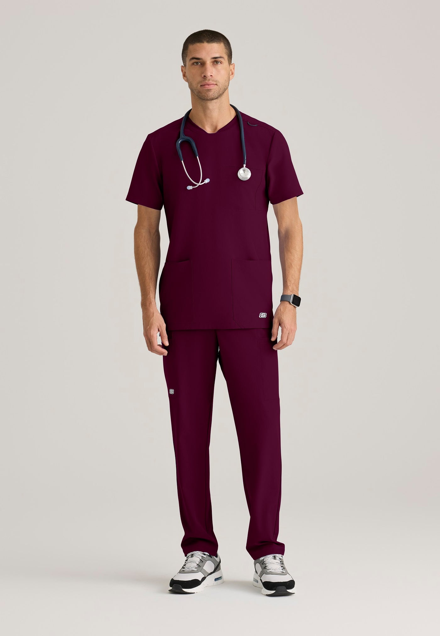 SKT193 Skechers Classic Scrubs Thesis 3 Pocket V-Neck Men's Scrub Top (XS - 5XL)