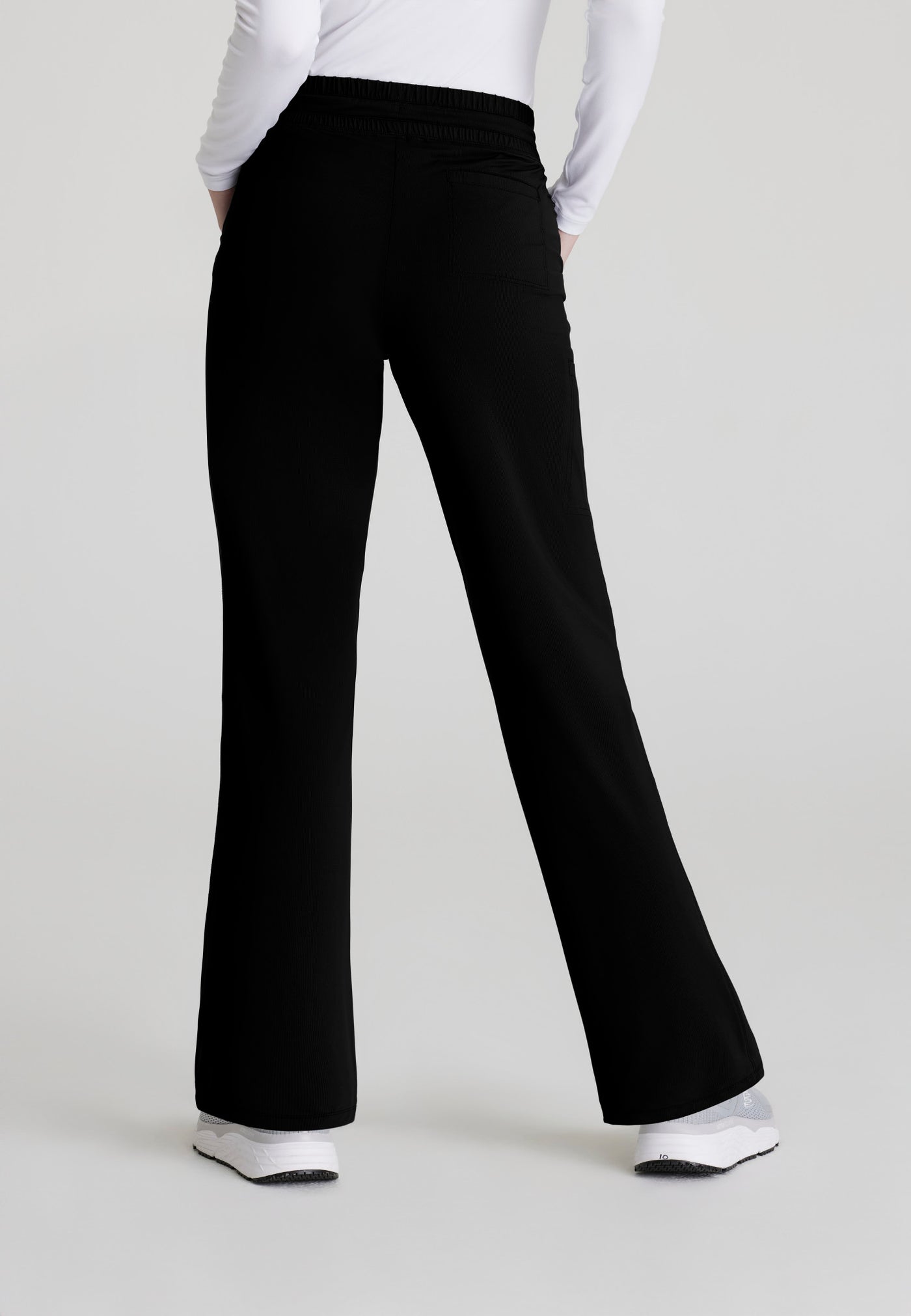 SKP668 Skechers Slip-Ins scrub pant in black. slim leg. stretchable fabric. figs medical scrubs. back image