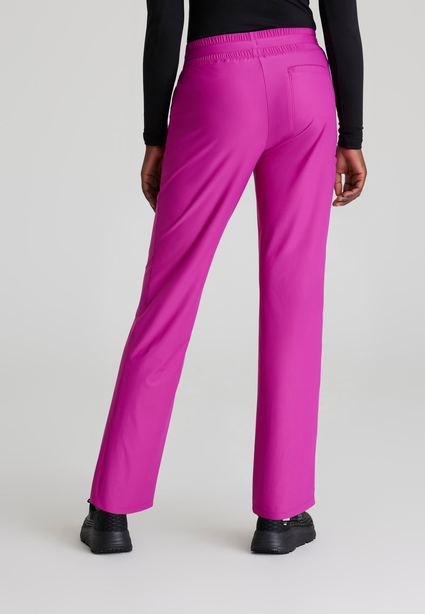 SKP668 Skechers Slip-Ins scrub pant in deep magenta. slim leg. stretchable fabric. medical scrub pants. back image