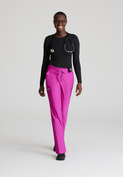 SKP668 Skechers Slip-Ins scrub pant in deep magenta. slim leg. stretchable fabric. medical scrub pants. front image