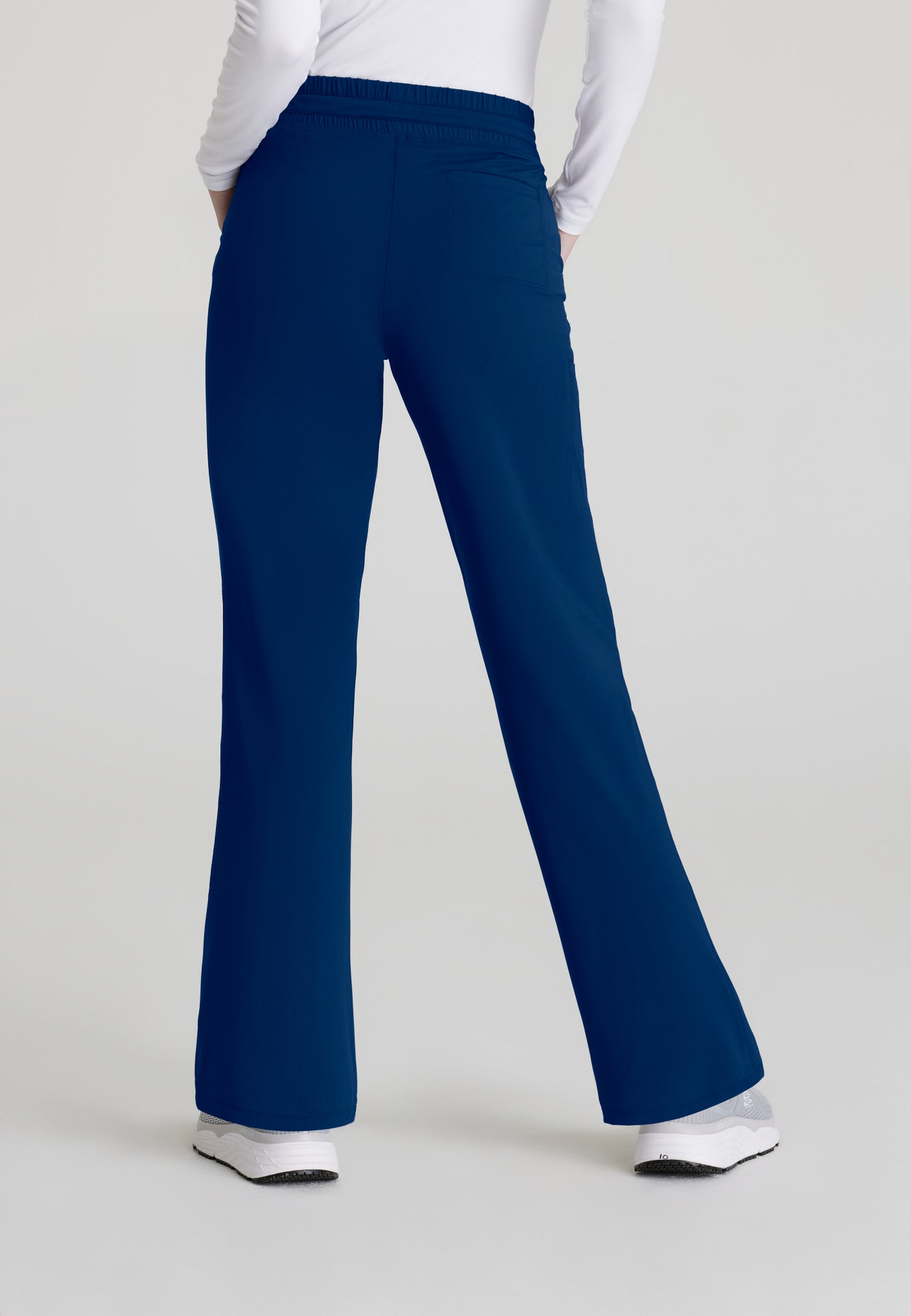 SKP668 Skechers Slip-Ins scrub pant in navy. slim leg. stretchable fabric. best female scrubs. back image