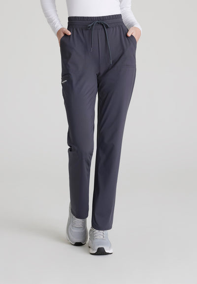 SKP668 Skechers Slip-Ins scrub pant in pewter. slim leg. stretchable fabric women's. front image