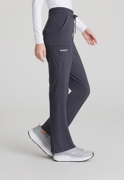 SKP668 Skechers Slip-Ins scrub pant in pewter. slim leg. stretchable fabric women's. side image