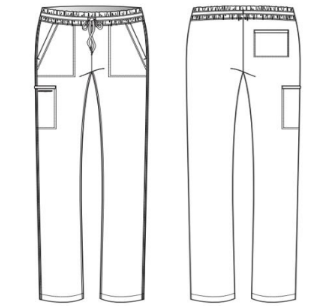 SKP668 Skechers Slip-Ins scrub pant in black. slim leg. stretchable fabric. figs medical scrubs. sketch image