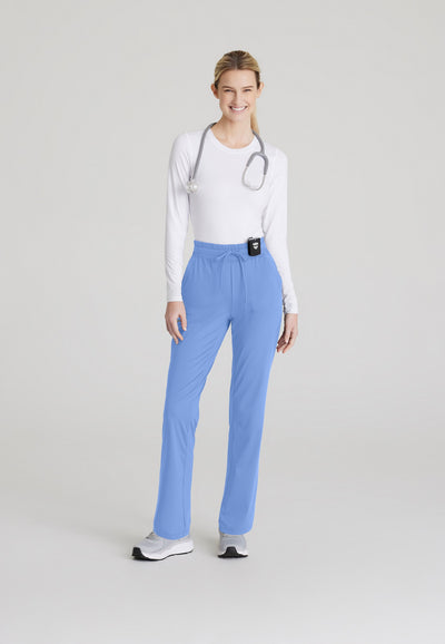 SKP668 Skechers Slip-Ins scrub pant in ceil. slim leg. stretchable fabric. front image