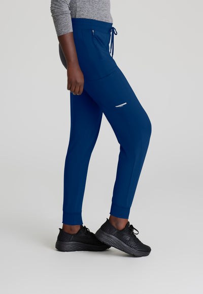 SKP669 Skechers Slip-Ins scrub pant in navy. jogger style. stretchable fabric. five pockets. scrubs uniform. side image