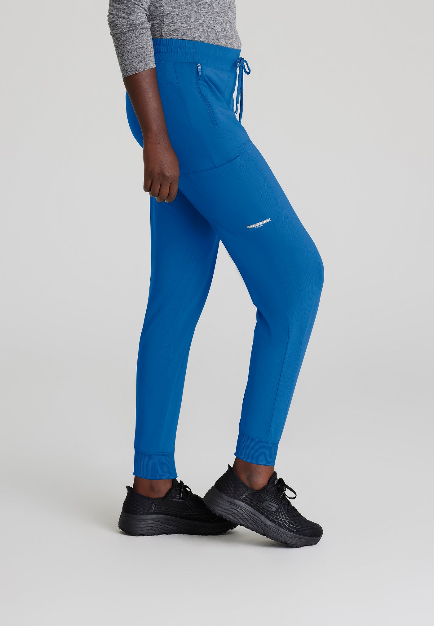 SKP669 Skechers Slip-Ins scrub pant in royal. jogger style. stretchable fabric. five pockets. scrubs uniform. side image