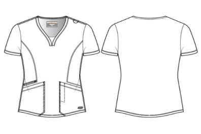 SKT220 Skechers Slip-Ins scrub top in Pewter. three pockets. stretchable fabric.  sketch image