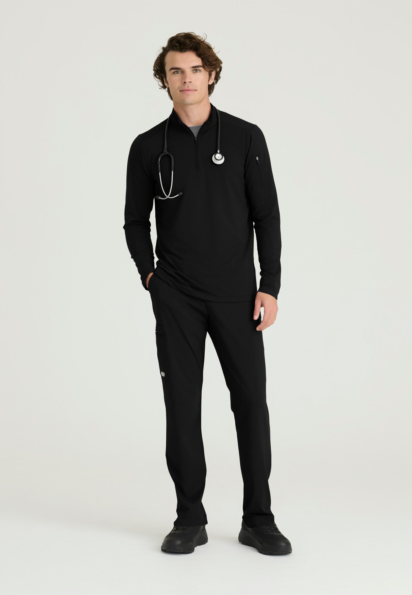 SKT280 Skechers Slip-Ins Super Stretch Men's Proper Long Sleeves Scrub Top (XS - 5XL)