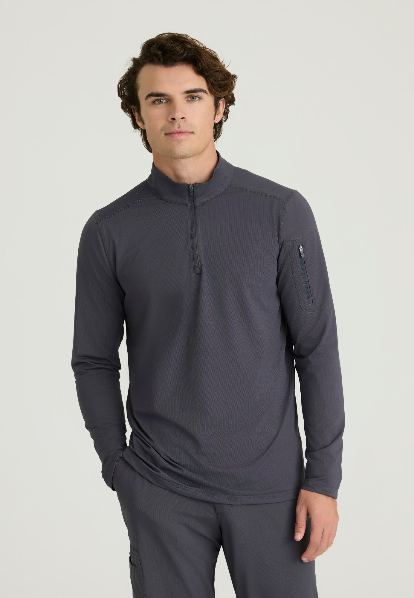 SKT280 Skechers Slip-Ins Super Stretch Men's Proper Long Sleeves Scrub Top (XS - 5XL)