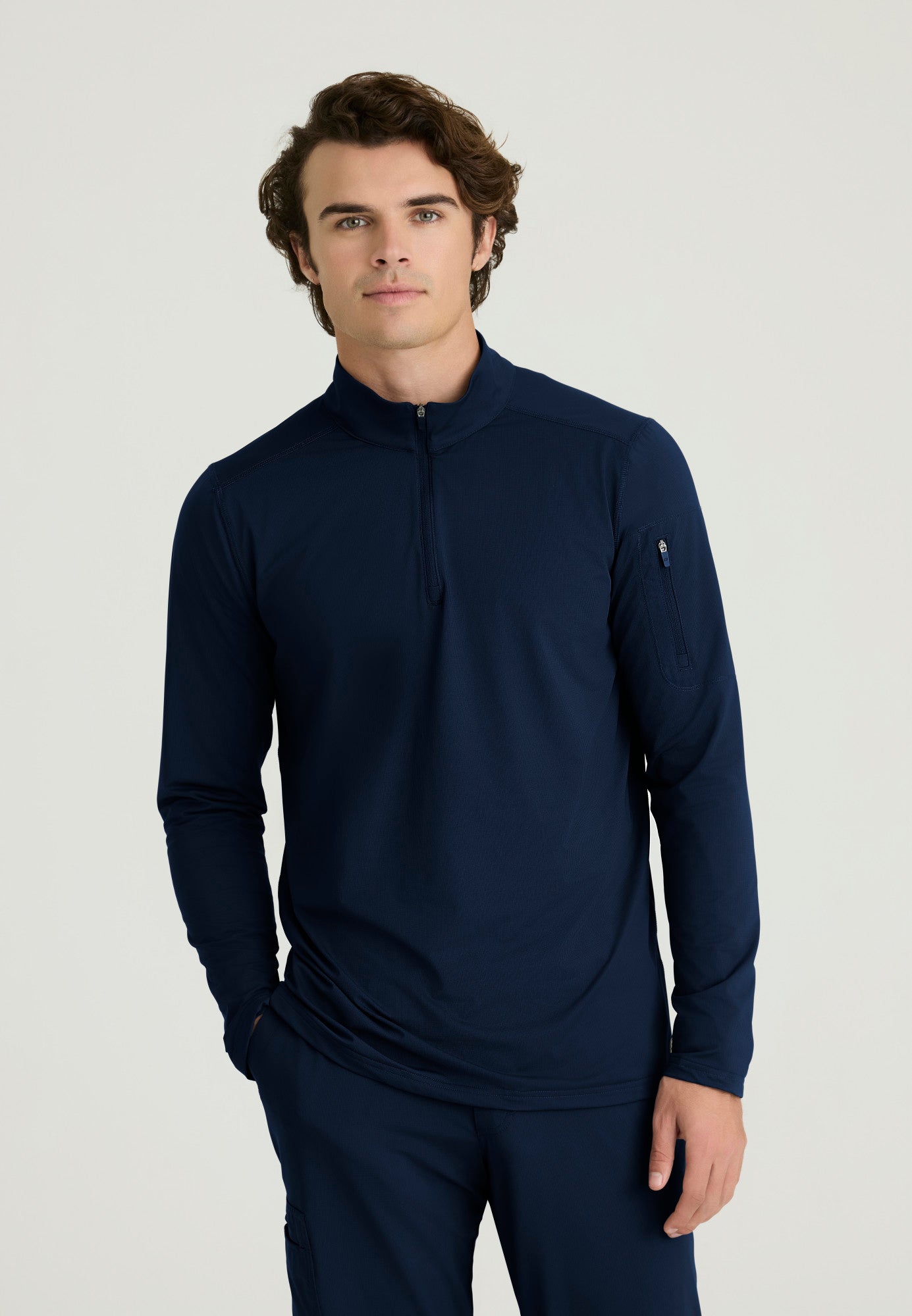 SKT280 Skechers Slip-Ins Super Stretch Men's Proper Long Sleeves Scrub Top (XS - 5XL)