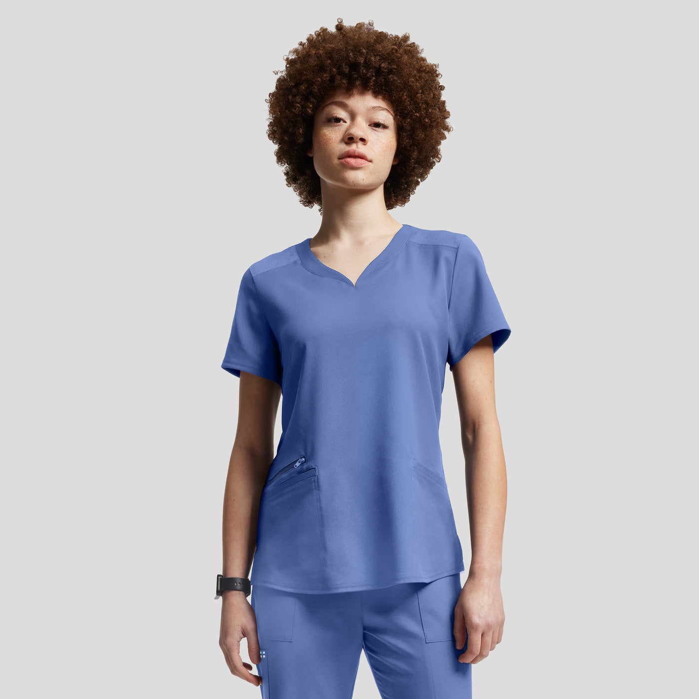 WT121 White Cross Vibe 2 Pockets Scrub Top (XS - 3XL)