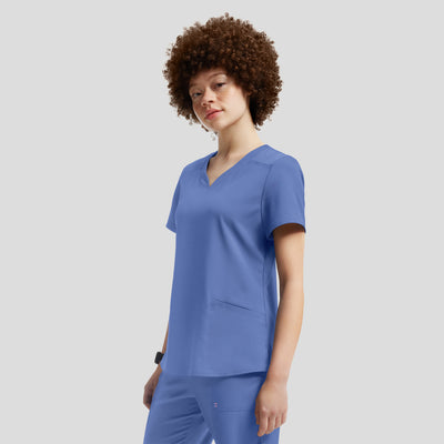 WT121 White Cross Vibe 2 Pockets Scrub Top (XS - 3XL)