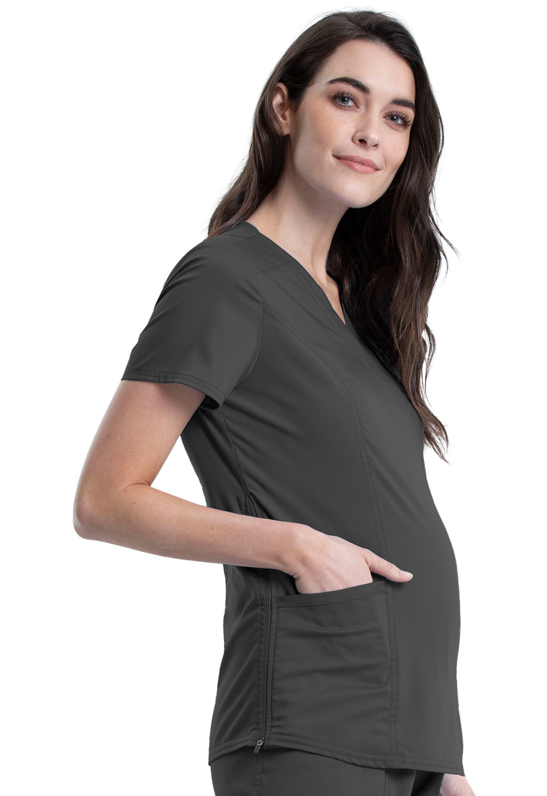 WW688 Cherokee Workwear Revolution Maternity Scrubs Top (XXS - 3XL)