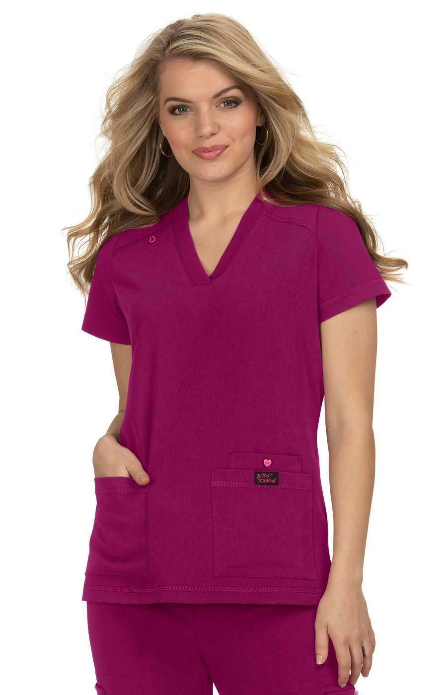 B101 Betsey Johnson Freesia Women's 3-Pocket Scrub Top (XXS - 3XL)