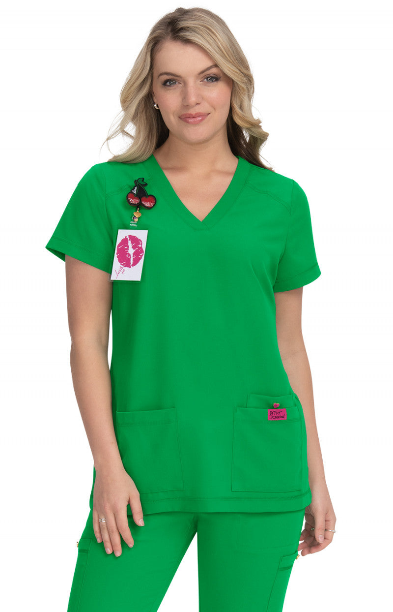 B101 Betsey Johnson Freesia Women's 3-Pocket Scrub Top (XXS - 3XL)