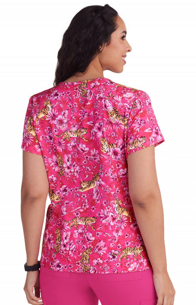 B120PR-TGB Koi Bell Print Scrub Top - Tiger Babe