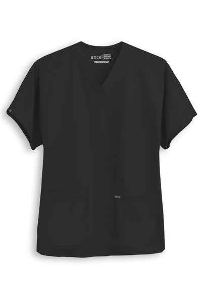 E483T Excel 4-Way Stretch 3 Pockets Scrub Top Stretch (XXS - 2XL)