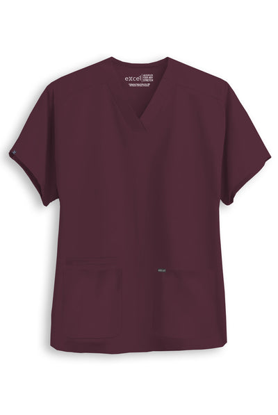 E483T Excel 4-Way Stretch 3 Pockets Scrub Top Stretch (XXS - 2XL)