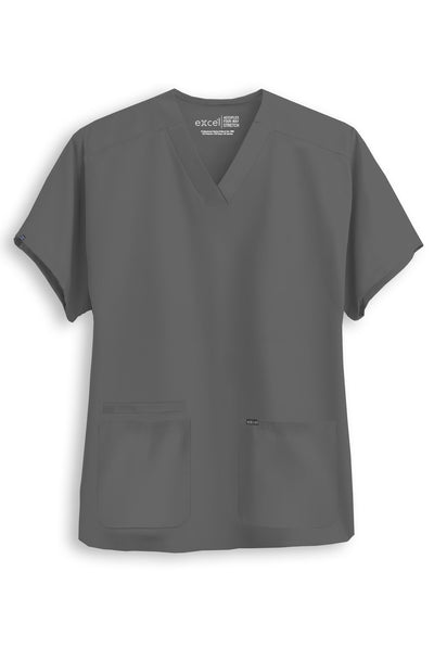 E483T Excel 4-Way Stretch 3 Pockets Scrub Top Stretch (XXS - 2XL)